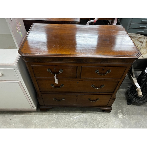 1035 - A George III mahogany four drawer chest on ogee bracket feet, width 93cm, depth 51cm, height 93cm... 