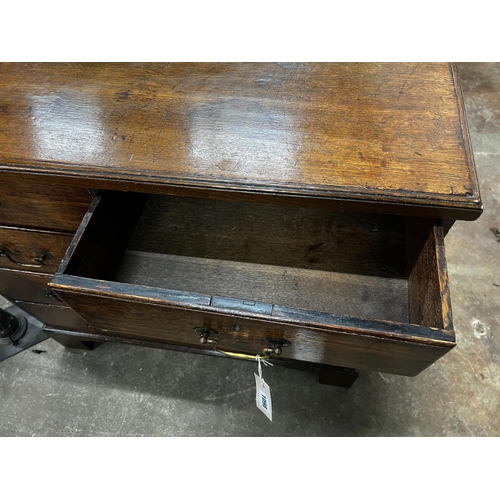 1098 - A George III oak chest of drawers, width 101cm, depth 49cm, height 98cm