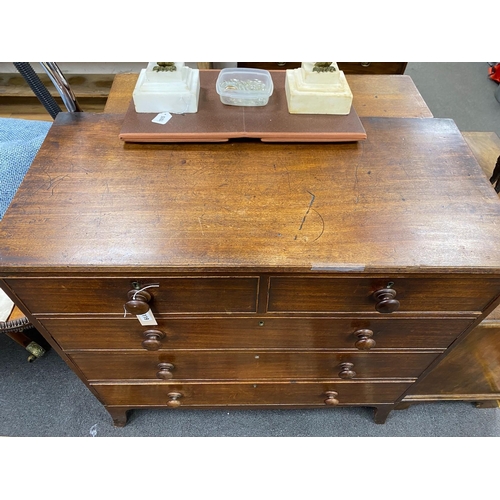 1119 - A Regency mahogany chest of two short and three long drawers, width 106cm, depth 50cm, height 106cm... 