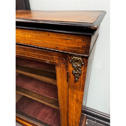 1126 - A Victorian gilt metal mounted walnut pier cabinet, width 75cm, depth 29cm, height 97cm