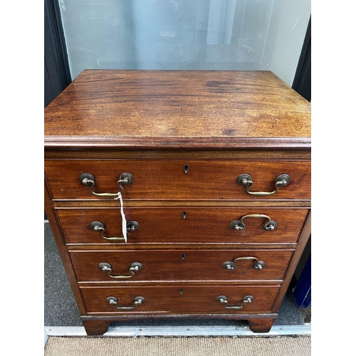 1127 - A small George III style mahogany chest of four drawers, width 64cm, depth 51cm, height 74cm