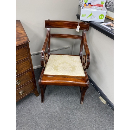 1128 - A Regency style mahogany metamorphic library chair