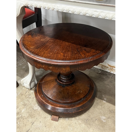 1142 - A Victorian circular rosewood occasional table (adapted) diameter 50cm height 44cm and a Chippendale... 