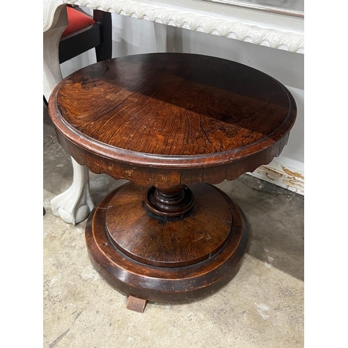 1142 - A Victorian circular rosewood occasional table (adapted) diameter 50cm height 44cm and a Chippendale... 