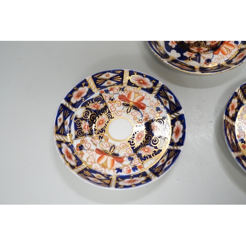 1253 - Five Royal Crown Derby Imari coffee cans and saucers