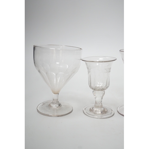 1262 - A small Georgian glass rummer and five cordials. Tallest 12cm