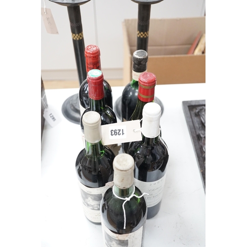 1293 - Seven various bottles of claret and others