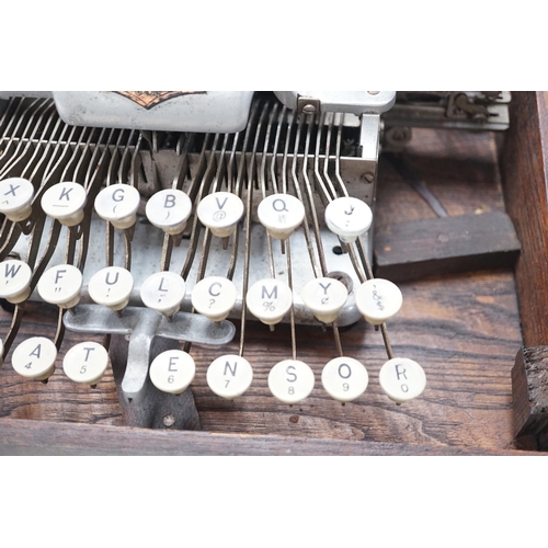 1295 - A Blickensderfer typewriter in fitted wooden case