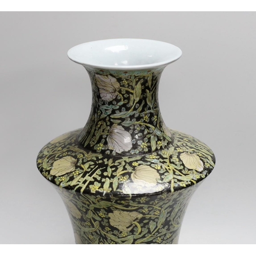 1299 - A Chinese famille noir vase, 42.5cm