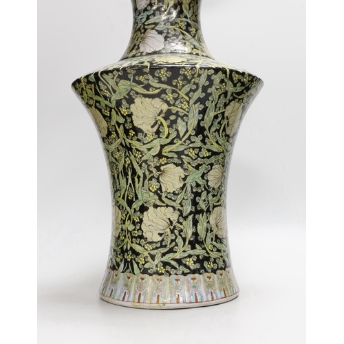 1299 - A Chinese famille noir vase, 42.5cm