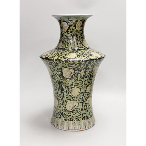 1299 - A Chinese famille noir vase, 42.5cm