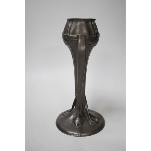 1327 - A Tudric pewter vase, model no. 029, 25cm tall