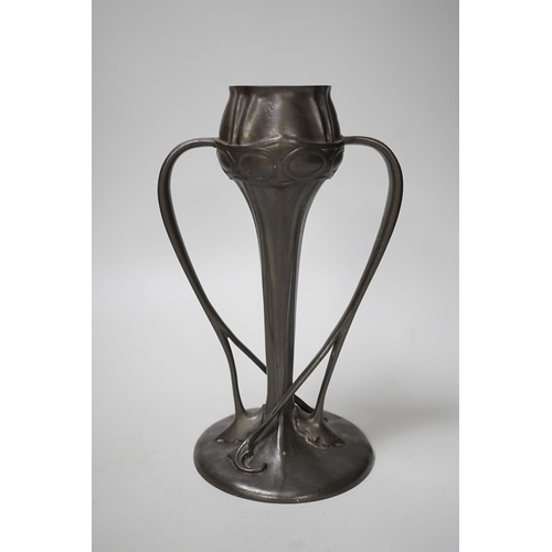 1327 - A Tudric pewter vase, model no. 029, 25cm tall