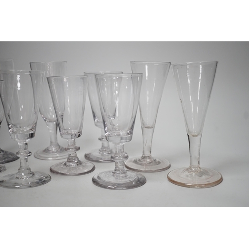 1339 - Nine various Georgian wine glasses. Tallest 15.5cm