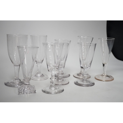 1339 - Nine various Georgian wine glasses. Tallest 15.5cm