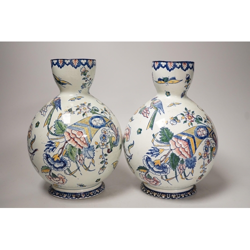 1341 - Pair of 19th/20thC French Gien Pottery ewers, Gien mark to base of both, height 22cm