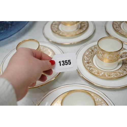 1355 - A Victorian Wedgwood part dinner service, with black printed classical borders, together with two Mi... 