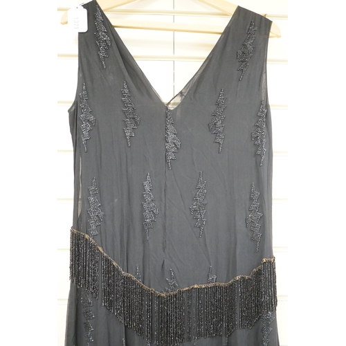 1371 - A 1930's black evening dress