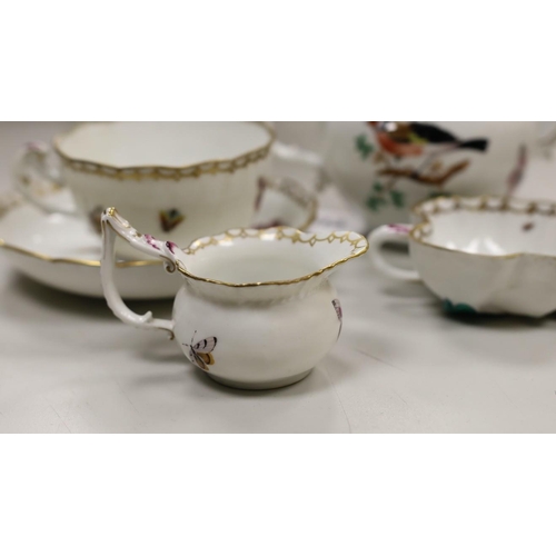 1513 - A 19th century Herend porcelain bachelor's teaset, saucer with date code for 1867