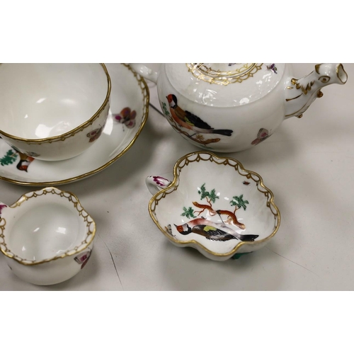 1513 - A 19th century Herend porcelain bachelor's teaset, saucer with date code for 1867