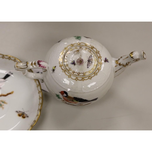 1513 - A 19th century Herend porcelain bachelor's teaset, saucer with date code for 1867