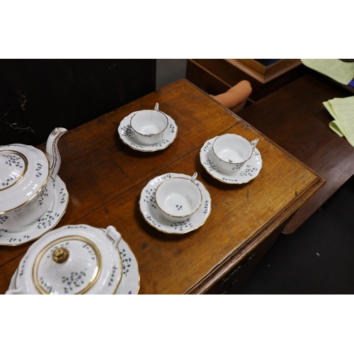 1516 - A 19th century Paris porcelain 'Chantilly Flowers' part tea and coffee set