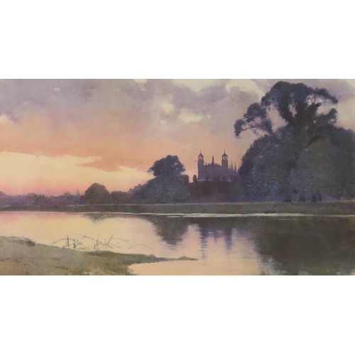 1650 - Carleton Grant (1860-1930), View of The Thames and Eton College Chapel at sunset, signed and indisti... 