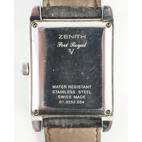 A gentleman s stainless steel Zenith Elite Port Royal V automatic