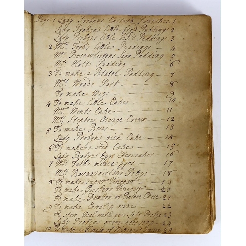 1 - ° ° Manuscript Cookery Book of Lady Anne Blencowe, (3)pp. index and 34 (ex36)pp. of cookery 'receipt... 