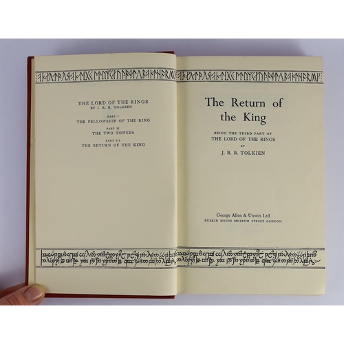 10 - ° ° Tolkien, J.R.R - The Lord of the Rings, 3 vols, 1st editions, comprising The Fellowship of the R... 