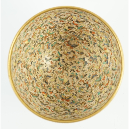 108 - A Japanese Satsuma pottery thousand butterfly bowl, Meiji period, the interior painted with the th... 