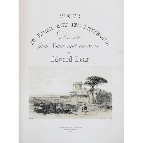 12 - ° ° Lear, Edward (1812-1888) - Views in Rome and its Environs: Drawn from Nature on Stone, title wit... 