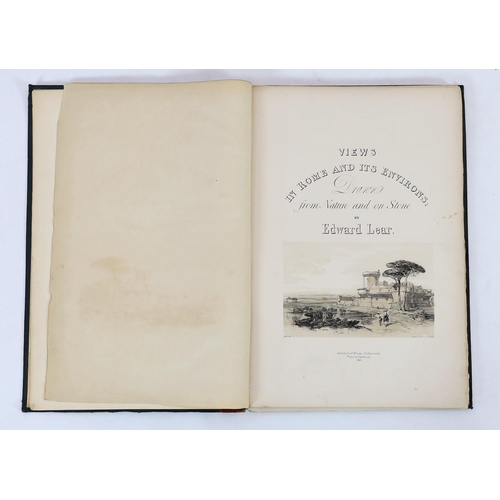 12 - ° ° Lear, Edward (1812-1888) - Views in Rome and its Environs: Drawn from Nature on Stone, title wit... 