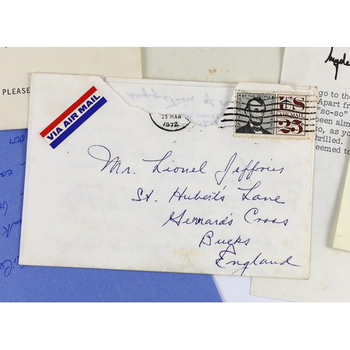 16 - A collection of 13 autograph letters and telegrams to Lionel Jeffries, from 20th century film and th... 