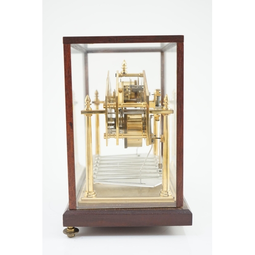 244 - A Devon Clocks lacquered and silvered brass Congreve timepiece, in glazed mahogany case, with centra... 