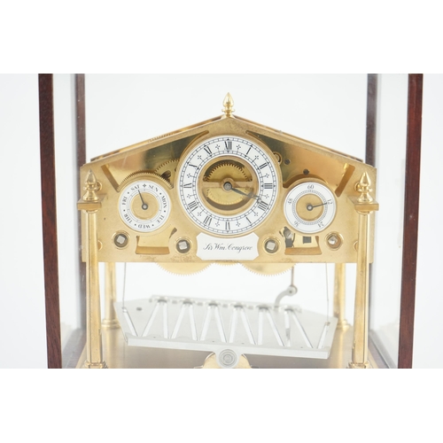 244 - A Devon Clocks lacquered and silvered brass Congreve timepiece, in glazed mahogany case, with centra... 