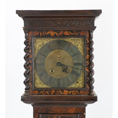 247 - Thomas Dalston. A William and Mary walnut and marquetry eight day longcase clock, the 11 inch square... 