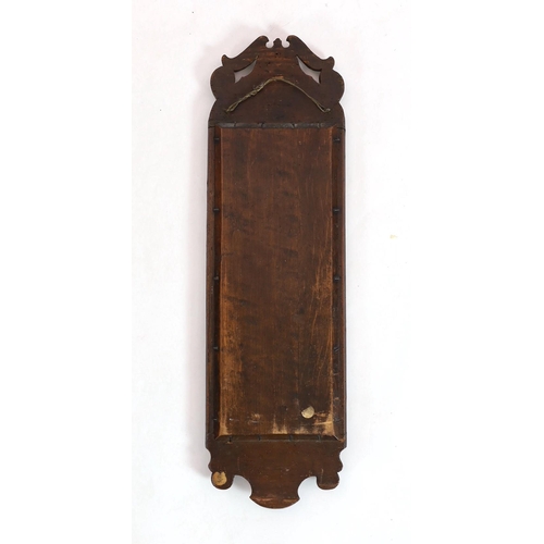 262 - A George I walnut girandole, with bevelled plate and single brass sconce, width 19cm, height 66cm... 