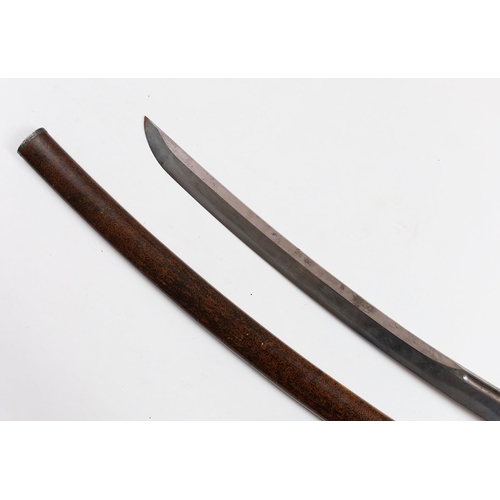 35 - A Japanese wakizashi, the tang signed Yoshitake, the 54.5cm blade inscribed to the tang, Izumo Daij... 