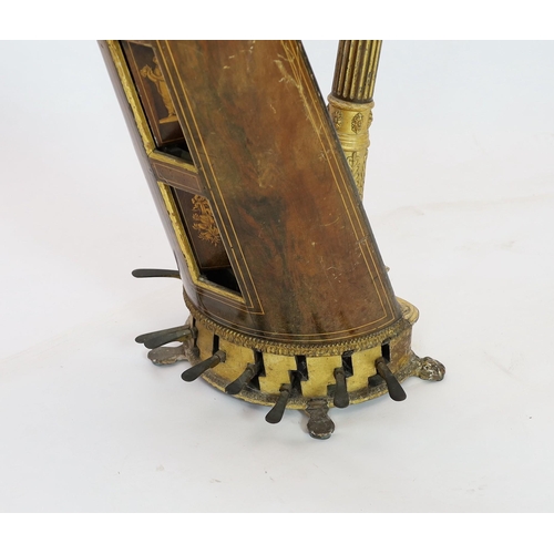 40 - A mid 19th century J.Schwieso giltwood, satinwood and rosewood 'Grecian' concert harp, with brass pl... 