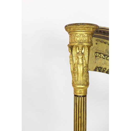 40 - A mid 19th century J.Schwieso giltwood, satinwood and rosewood 'Grecian' concert harp, with brass pl... 