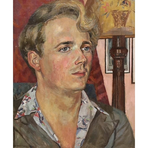 406 - Daphne Charlton née Gribble, (British, 19091991) Portrait of Francis Davieoil on canvassigned and d... 