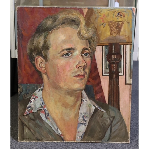 406 - Daphne Charlton née Gribble, (British, 19091991) Portrait of Francis Davieoil on canvassigned and d... 