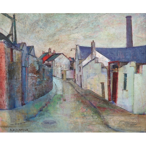 407 - § § Dennis Henry Osborne HRUA (1919-2016) Street scene, County Downeoil on boardsigned45 x 55cm... 