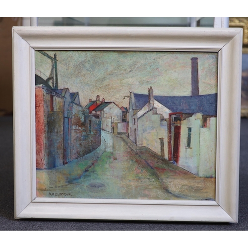 407 - § § Dennis Henry Osborne HRUA (1919-2016) Street scene, County Downeoil on boardsigned45 x 55cm... 