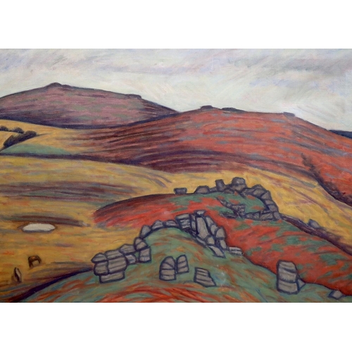 413 - § § Bryan Senior (British, b.1935) 'Grey day, Bone Hill, Dartmoor, 1973'oil on canvassigned and date... 