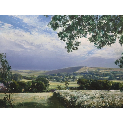 415 - § § Frank Wootton (British, 1914-1988) 'Sunshine after rain, High Roven from Lullington Hill'oil on ... 