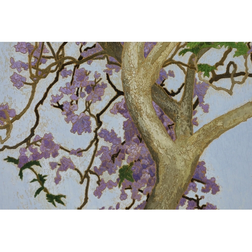 416 - Cressida Campbell (Australian, 1960-) Jacaranda in full blossomwatercolour on incised marine plysign... 