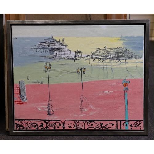 419 - § § Patrick Procktor (British, 1936-2003) 'Hove 2000'oil and black crayon on canvasExhibited Royal A... 