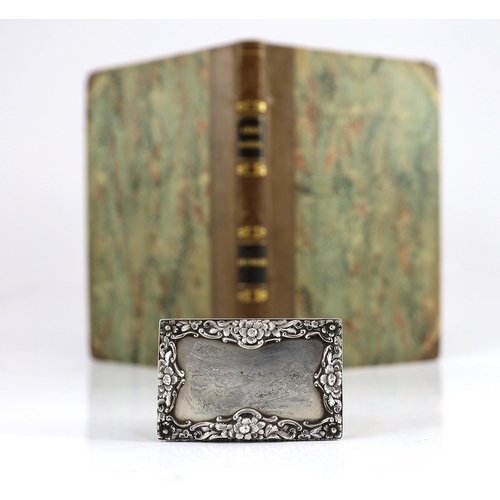 432 - An unusual early Victorian silver rectangular snuff box, commemorating Grace Darling, engraved with ... 